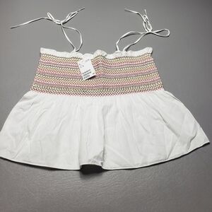 3/$15 New H&M white colorful summer top women's size 12